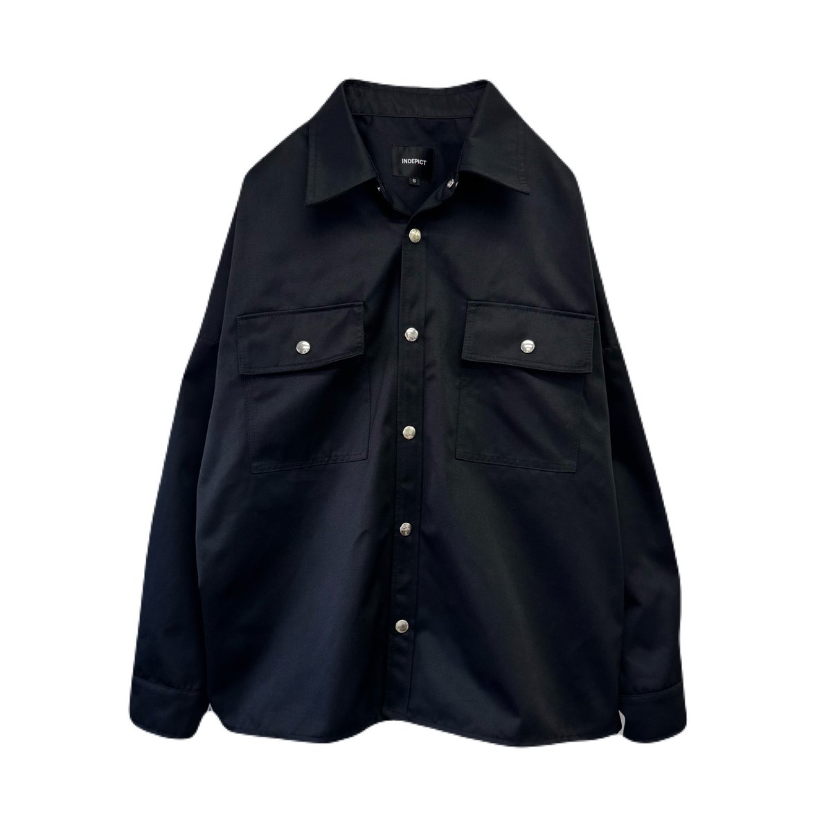 COTTON TWILL UTILITY SHIRT / BLACK | INDEPICT