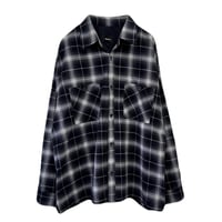 CONTRAST SLEEVE CHECK SHIRT / BLACK