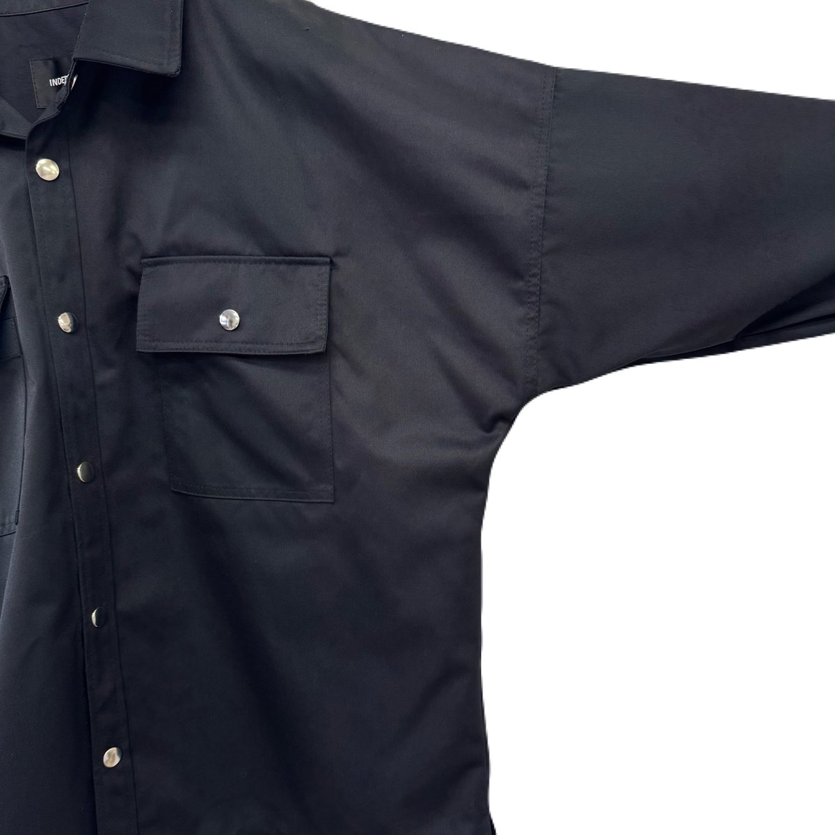 COTTON TWILL UTILITY SHIRT / BLACK | INDEPICT