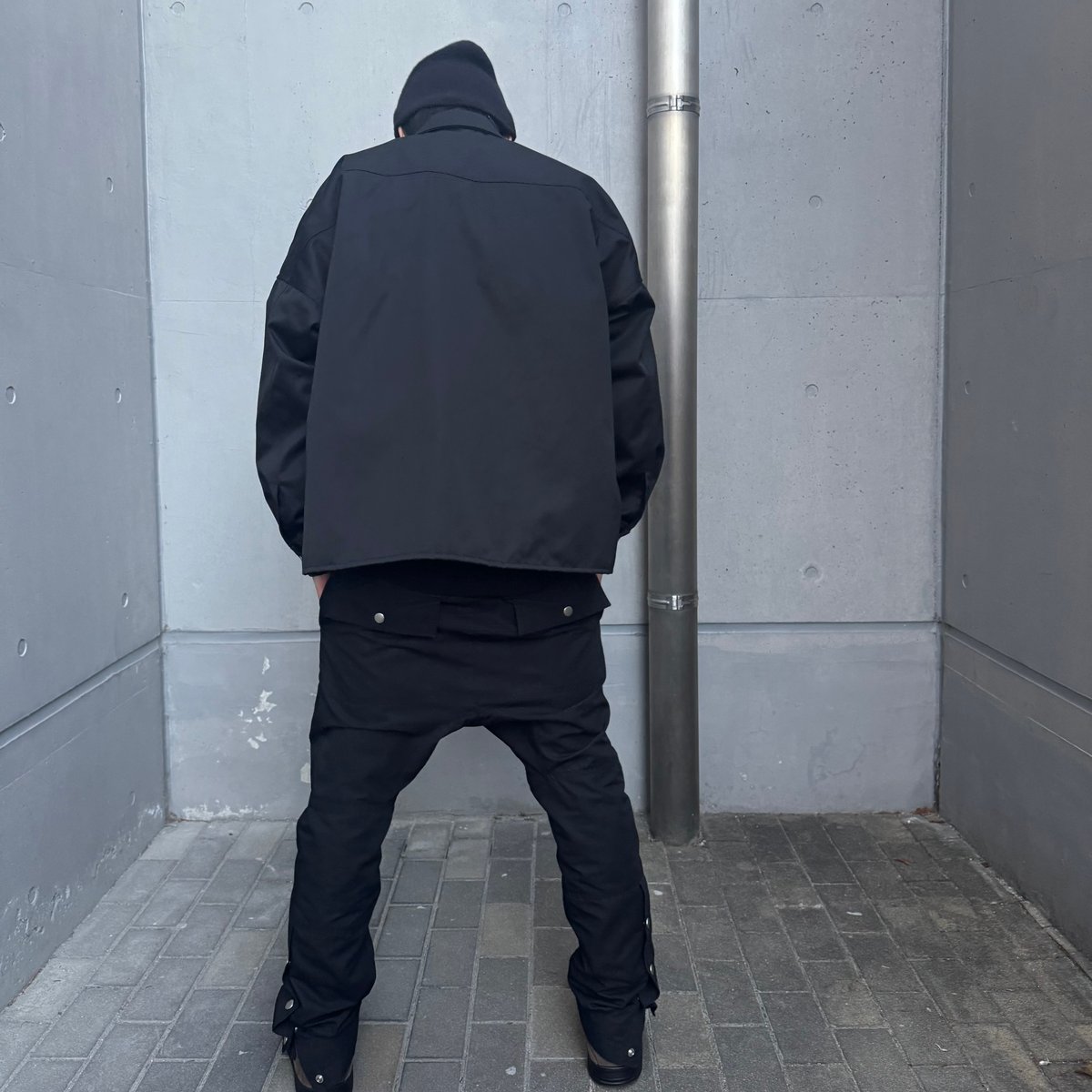 COTTON TWILL UTILITY SHIRT / BLACK | INDEPICT