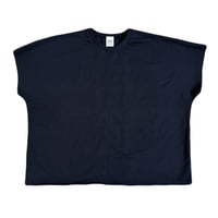 CUT OFF PANEL S/S TEE / FRENCH TERRY / BLACK