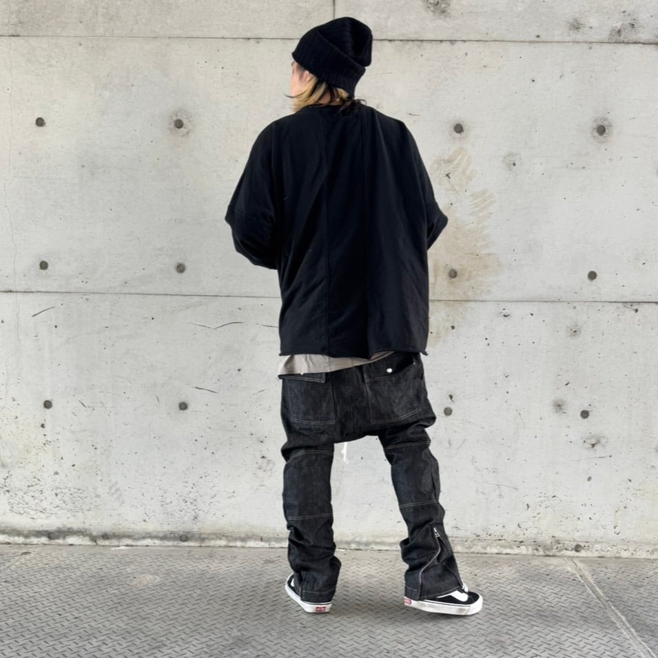 SIDE ZIP SWEAT LOUNGE PANTS / BLACK DENIM | IND