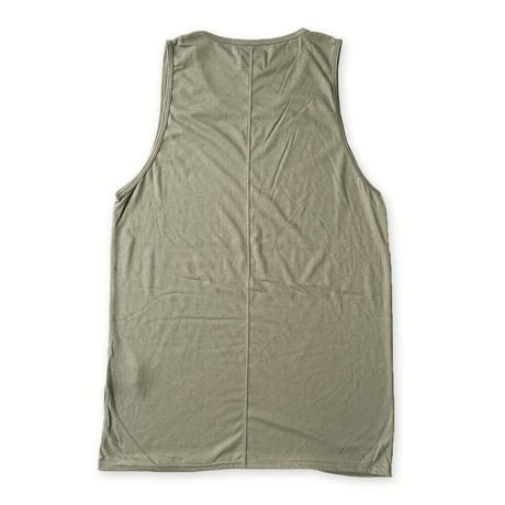 SQUARE-CUT LONG TANK TOP / KHAKI GRAY