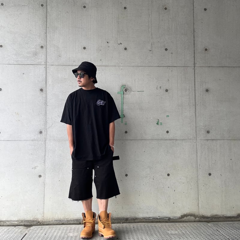 DOUBLE KNEE SHORT PANTS / BLACK | INDEPICT