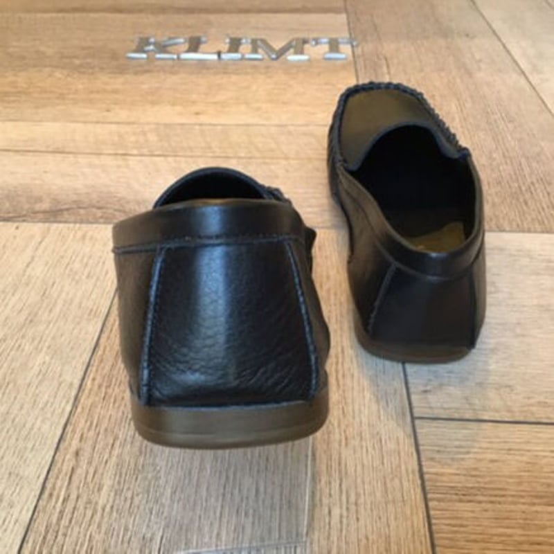 牛革 足を包み込む楽ちんモカシンシューズ ブラック | shoes-klimt