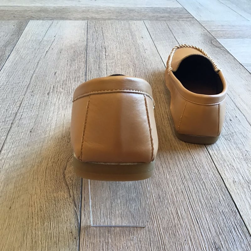 牛革 足を包み込む楽ちんモカシンシューズ キャメル | shoes-klimt