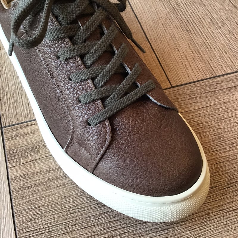 牛革レースアップスニーカー 濃茶 | shoes-klimt