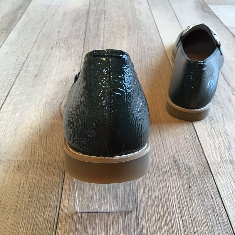 エナメルビット付きローファー グリーンエナメル | shoes-klimt
