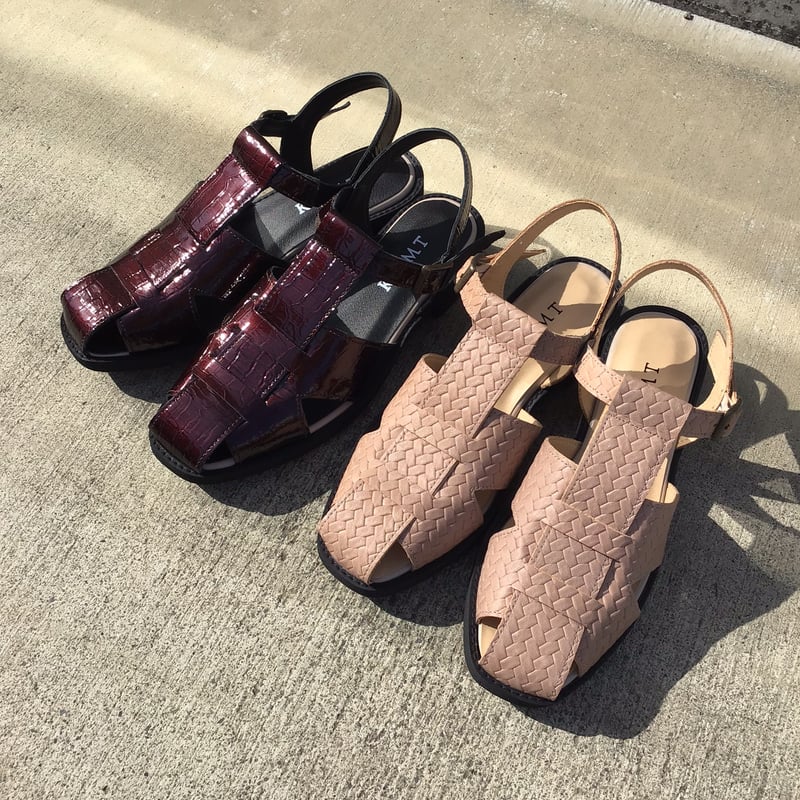 未使用級✨コルコバード　ラップワンピース カシュクール　総柄　貝柄　S グルカサンダル クロコ柄 ブラウンエナメル | shoes-klimt