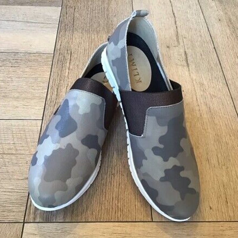 牛革 軽くて柔らか♪ ゴムバンドスリッポンシューズ 迷彩柄 | shoes-klimt