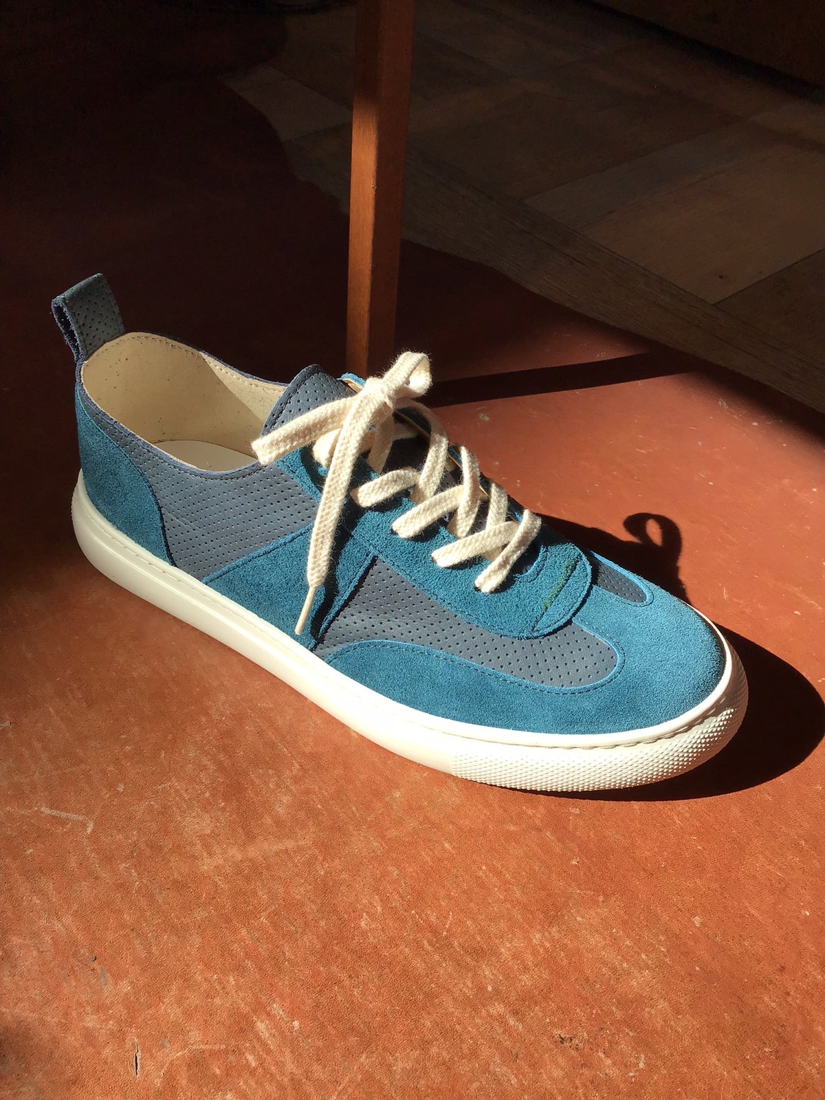 スエードコンビスニーカー ブルーグレー | shoes-klimt
