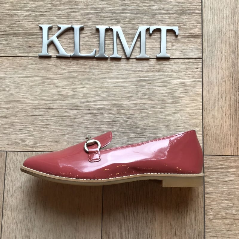 エナメルビット付きローファー ピンクエナメル | shoes-klimt