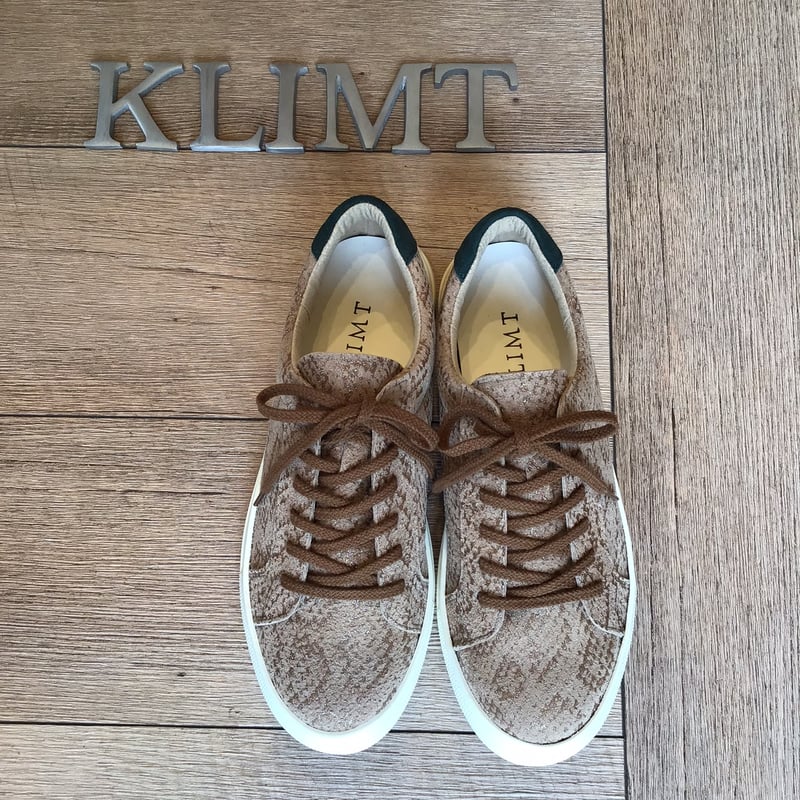 牛革レースアップスニーカー パイソン柄 | shoes-klimt