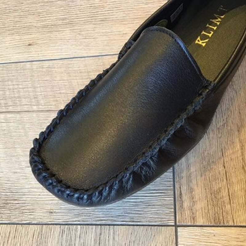 牛革 足を包み込む楽ちんモカシンシューズ ブラック | shoes-klimt