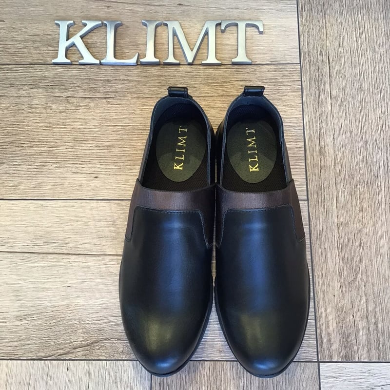 牛革 軽くて柔らか♪ ゴムバンドスリッポンシューズ ブラック | shoes