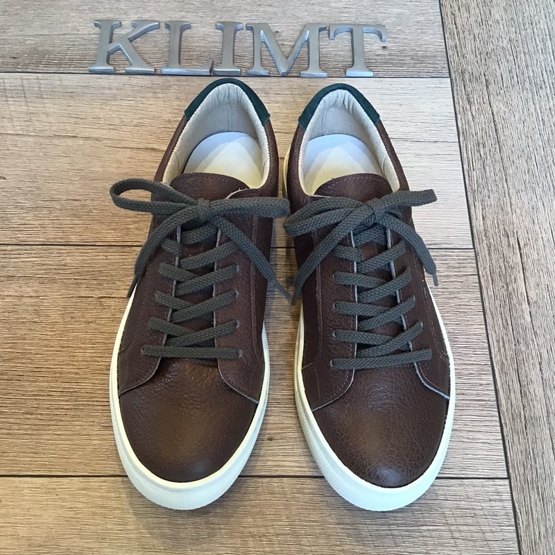牛革レースアップスニーカー 濃茶 | shoes-klimt