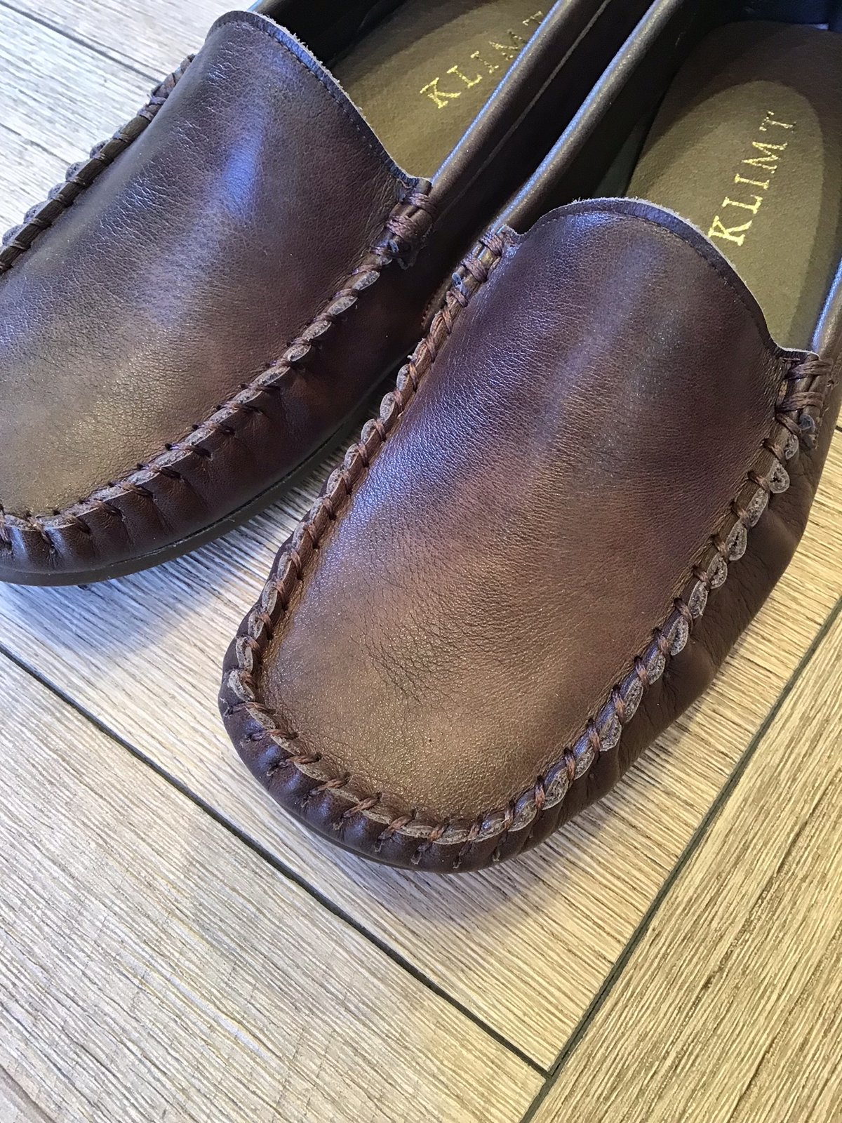 牛革 足を包み込む楽ちんモカシンシューズ ダークブラウン | shoes-klimt