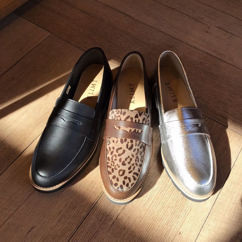 ウエッジソールコインローファー シルバー | shoes-klimt