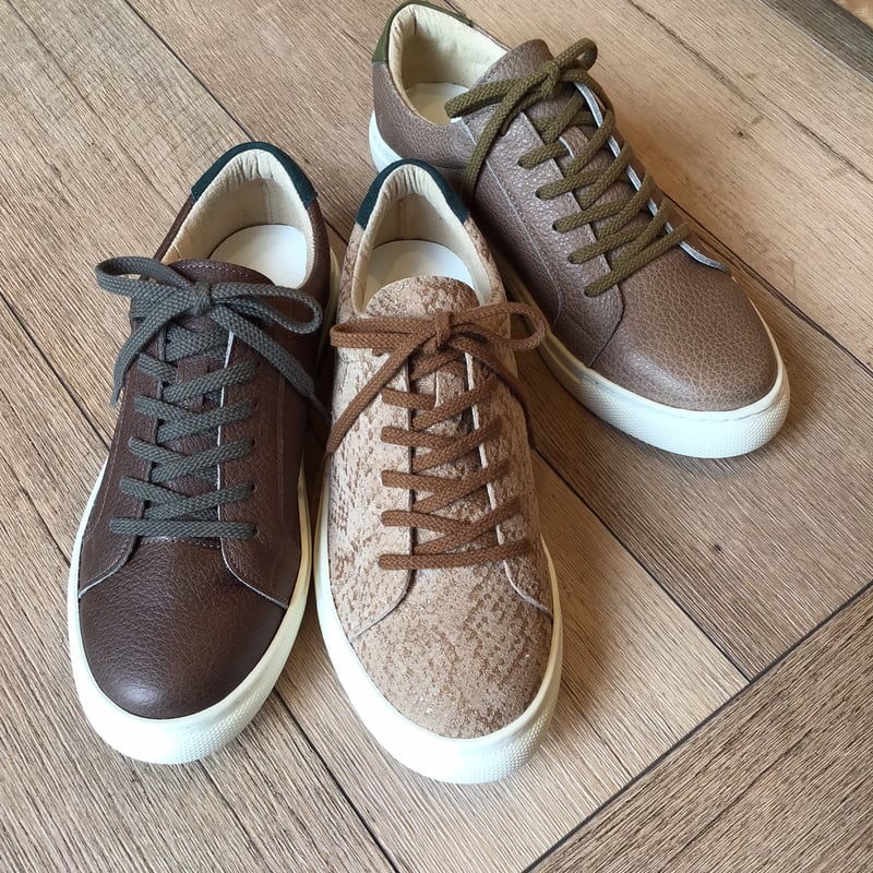 牛革レースアップスニーカー パイソン柄 | shoes-klimt
