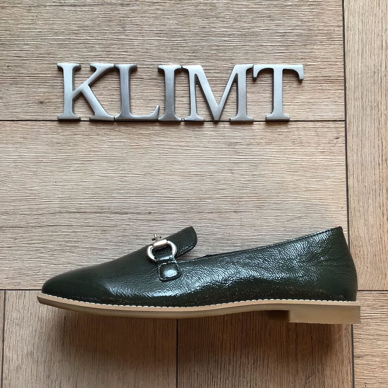 エナメルビット付きローファー グリーンエナメル | shoes-klimt