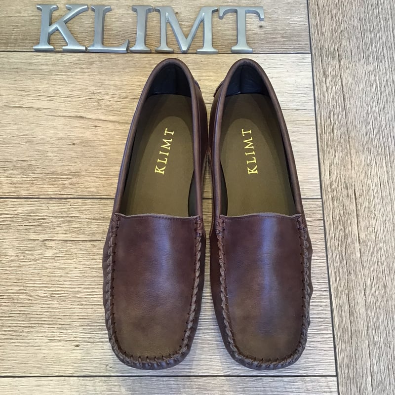 牛革 足を包み込む楽ちんモカシンシューズ ダークブラウン | shoes-klimt