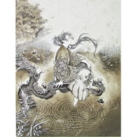 西村直之、【リサの肖像】、希少な大判額装用画集より、美品、日本人