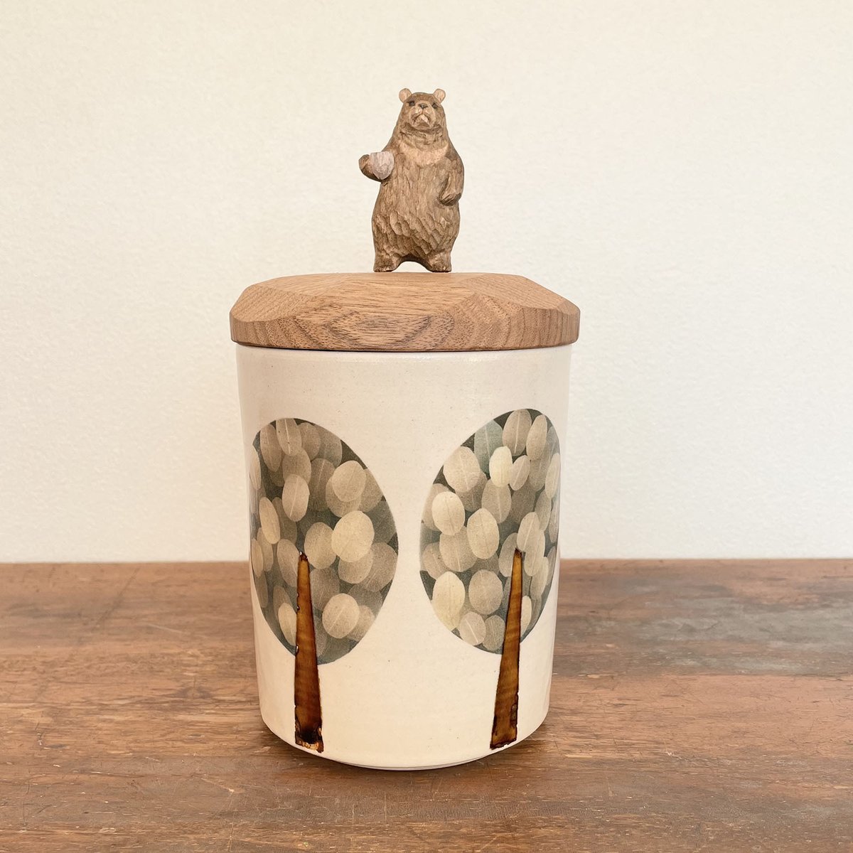 kiyata コラボキャニスター kiyata×はるな陶芸工房 うさぎキャニスター