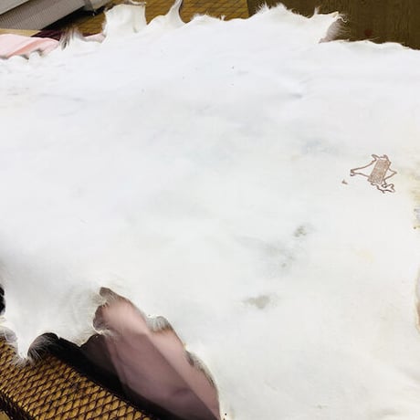 北海道産エゾ鹿毛皮ラグ（敷物）(約146cmx約100cm)※送料無料
