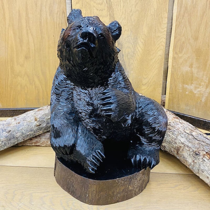 木彫りの座熊 ※送料無料 | 北海道阿寒吉田屋物産店