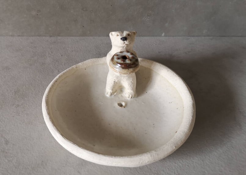 陶房たゆ お香立て シロクマ | craft works HACHINOSU yufuin