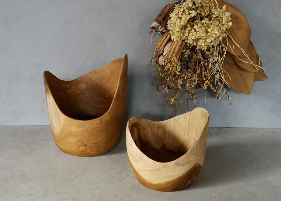 チークウッド フラワーポット L | craft works HACHINOSU yufuin