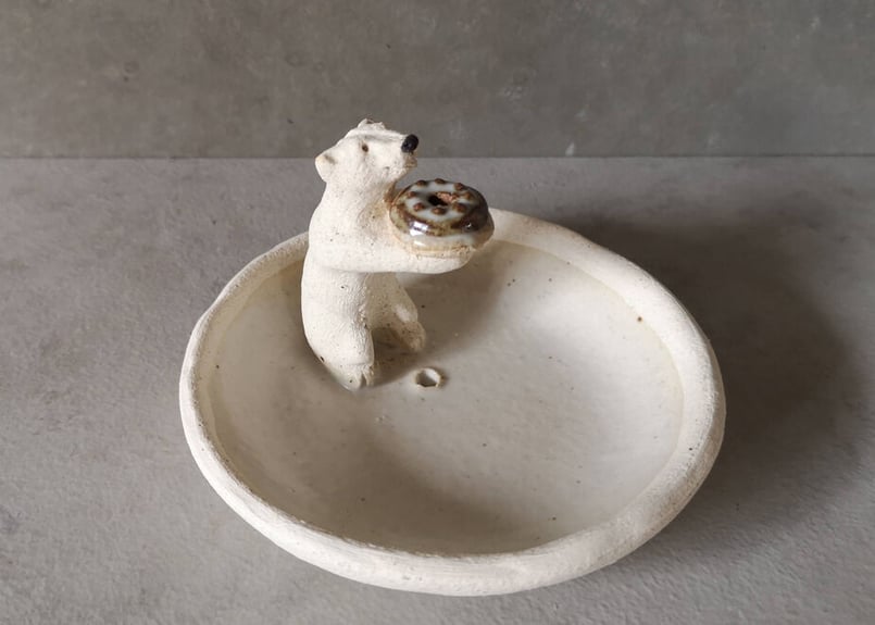 陶房たゆ お香立て シロクマ | craft works HACHINOSU yufuin