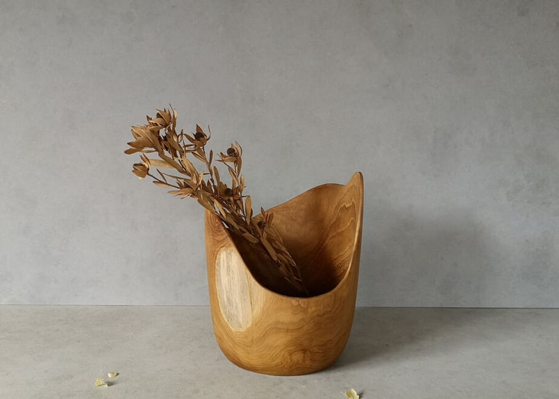 チークウッド フラワーポット L | craft works HACHINOSU yufuin