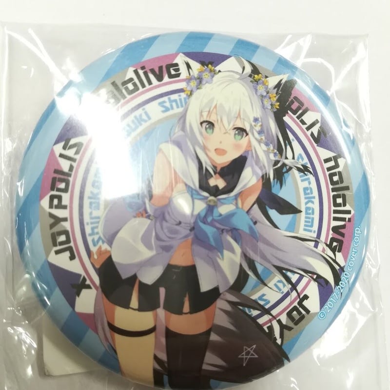 ホロライブ 白上フブキ 缶バッジ ホロライブ×ジョイポリス HAPPY