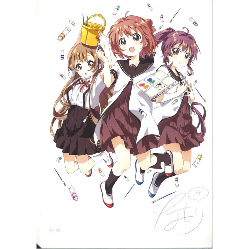 ゆるゆり なもり画業15周年記念作品展 直筆サイン入り 描き下ろし