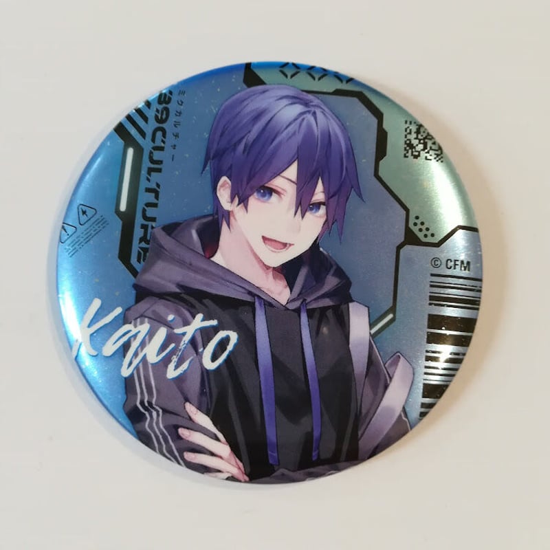 ボーカロイド KAITO トレーディング大き目メタリック缶バッジ