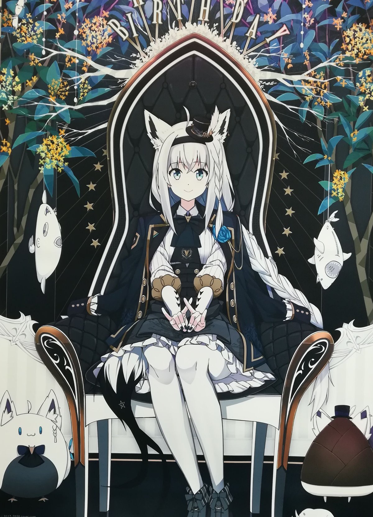 ホロライブ 白上フブキ タペストリー アトレ秋葉原 ホロアトレ 2019年 ホロライブ 誕生日記念ボイス2020グッズ タペストリー 白上