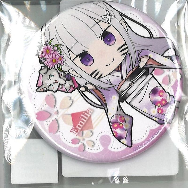 Re:ゼロから始める異世界生活　おおきなキラキラ缶バッジ　エミリア DMMスクラッチ！Re:ゼロから始める異世界生活 E賞缶バッジ エミリア