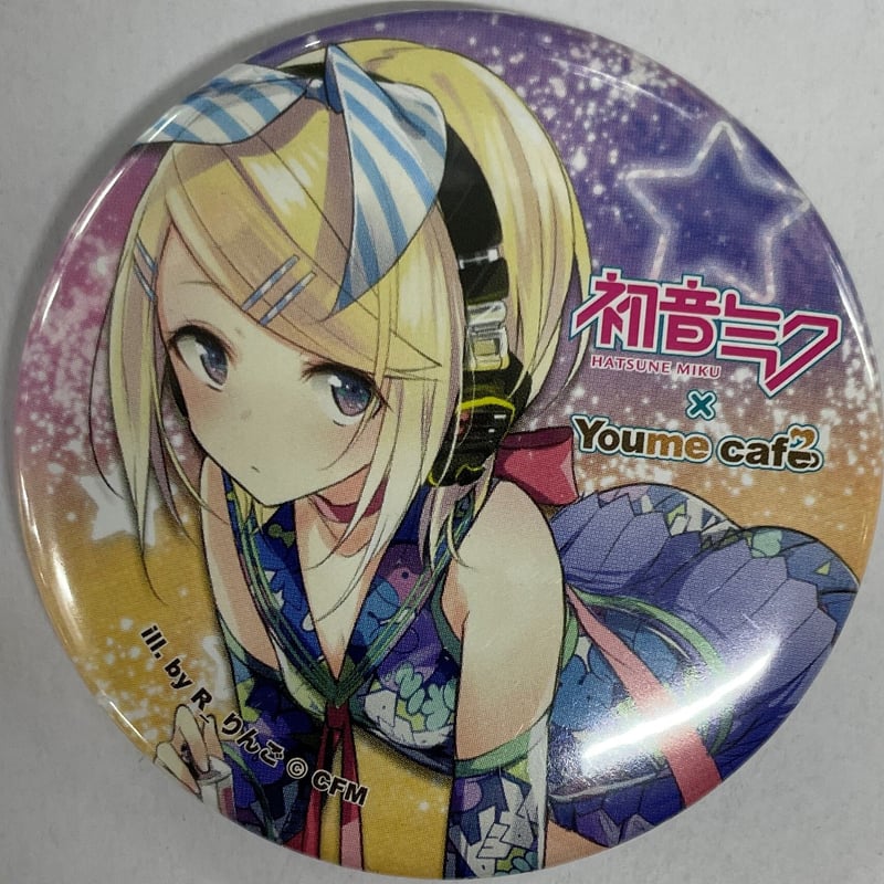鏡音リン Youme cafe 缶バッジ ボーカロイド 鏡音リン 缶バッジ Youme cafe SWEETS PARADISEコラボ