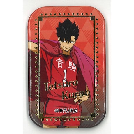 ・ハイキュー!! スクエア缶バッジ 横断幕イラスト 黒尾鉄朗