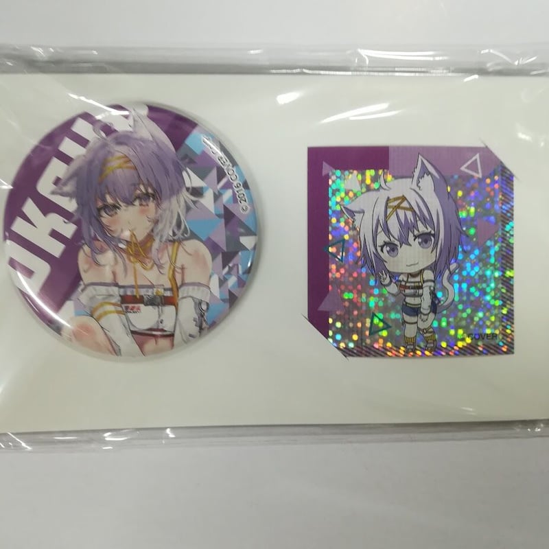 ホロライブ 猫又おかゆ 缶バッジ & ホロステッカー セット ナムコver