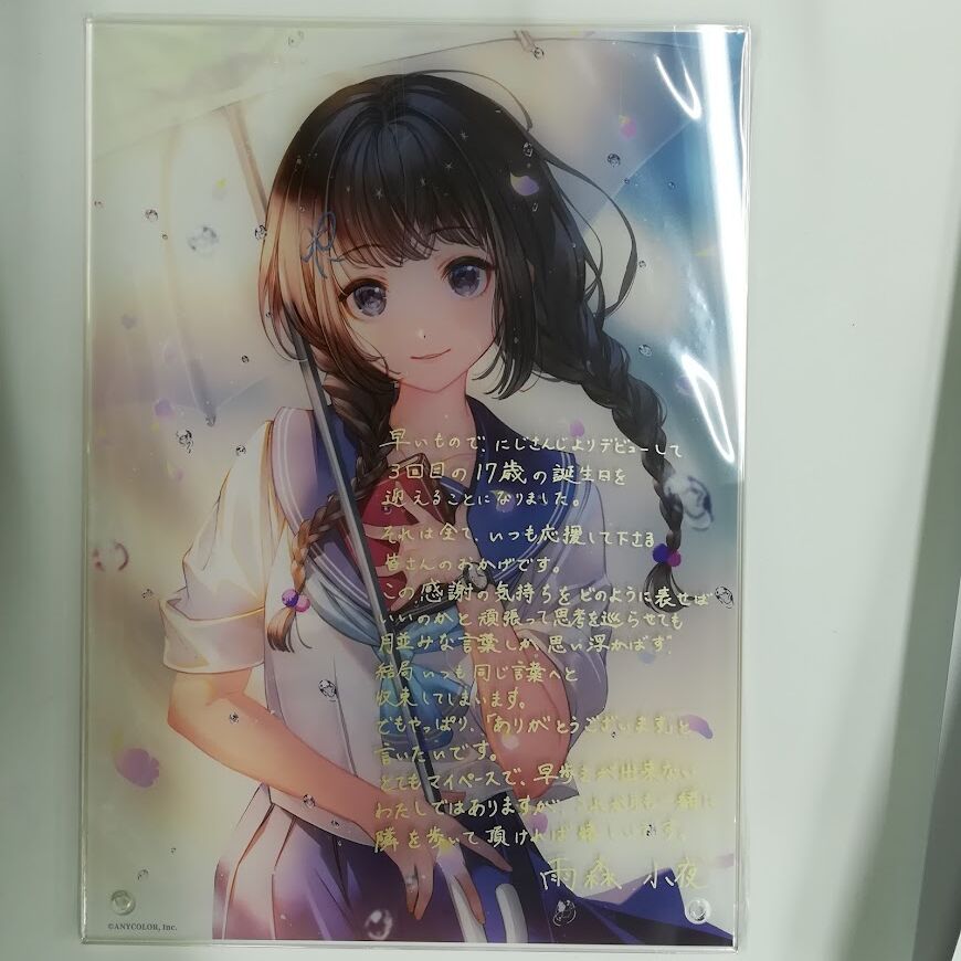 にじさんじ 雨森小夜 アクリルパネル 誕生日記念グッズ | K-BOOKS 秋葉原