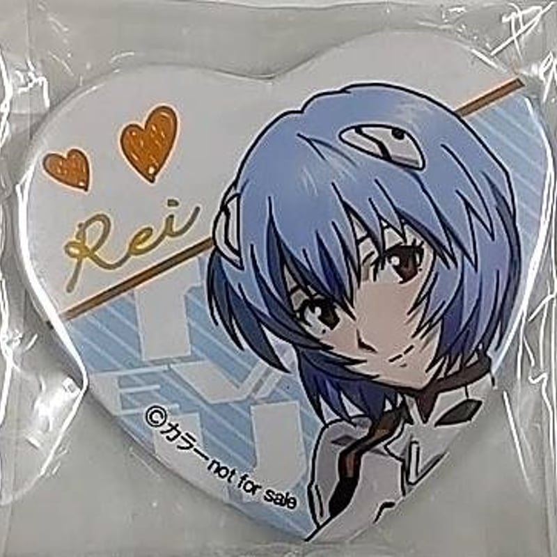 エヴァンゲリオン クランチBOX レイハート缶バッジ 綾波レイ （水色