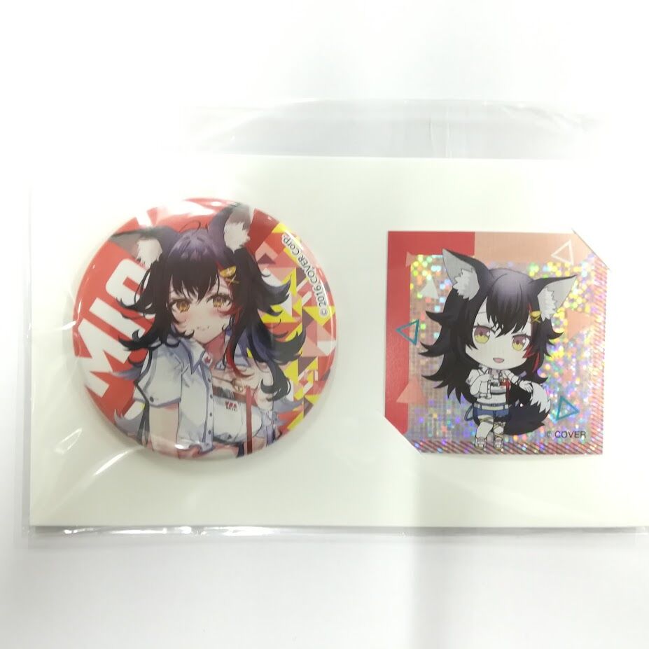 ホロライブ 大神ミオ 缶バッジ & ホロステッカー セット ナムコver