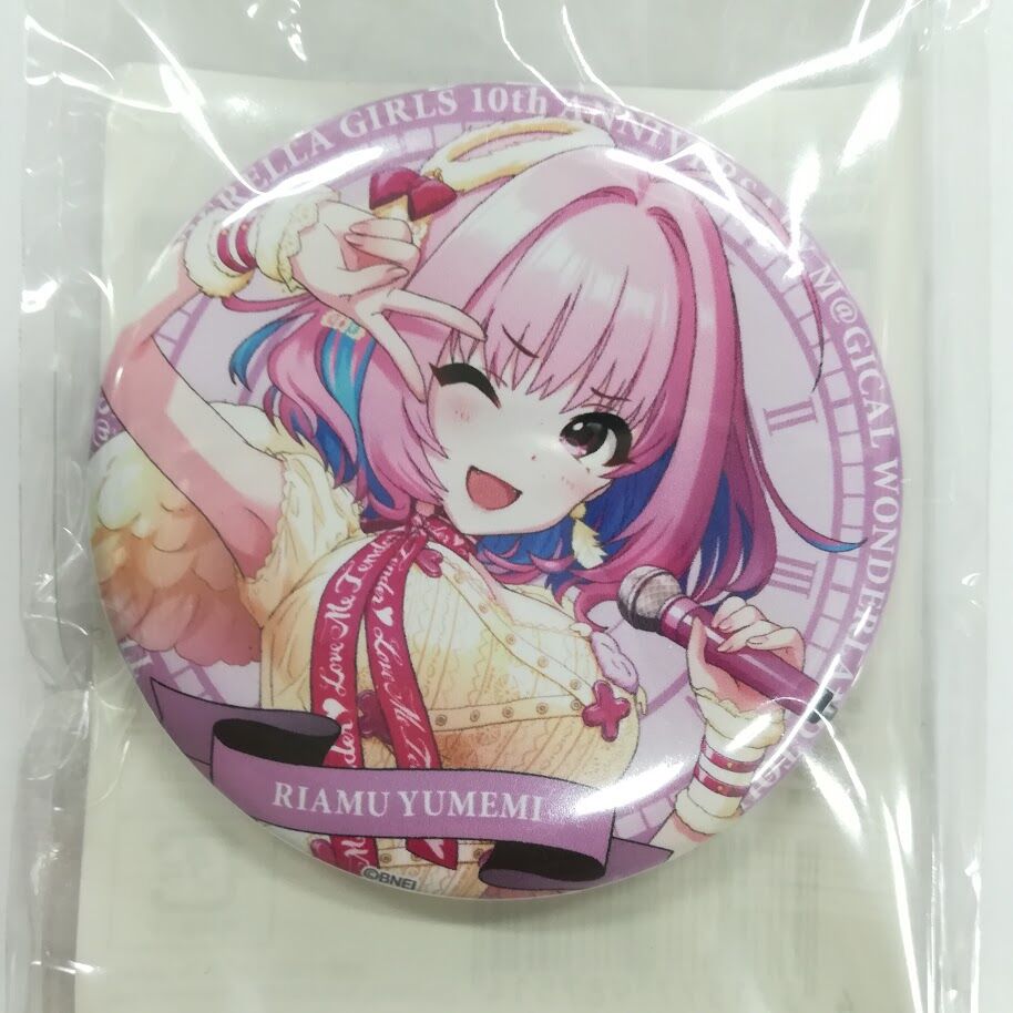 デレマス　夢見りあむ　アトレ川崎　缶バッジ　シンデレガールズ アイドルマスター シンデレラガールズ 夢見りあむ 公式スタンド缶