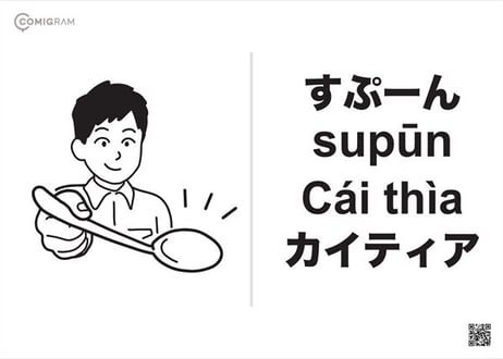 飲食業で使うベトナム語「COMIGRAM®」100個データパック【A4印刷可・高解像度版】