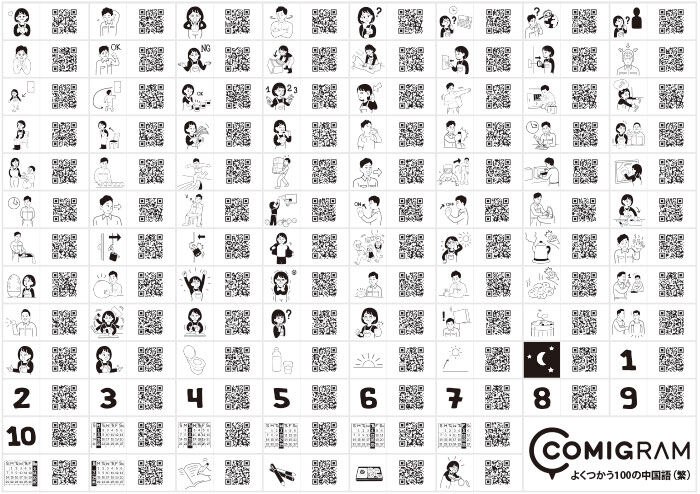 よく使う100の中国語・繁体字（A判データ） | COMIGRAM SHOP