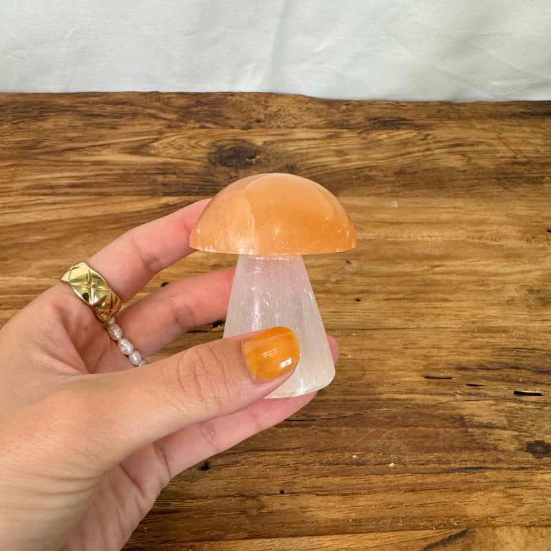 きのこ Peach Selenite Mashroom 【Topanga Rocks】 | Karin