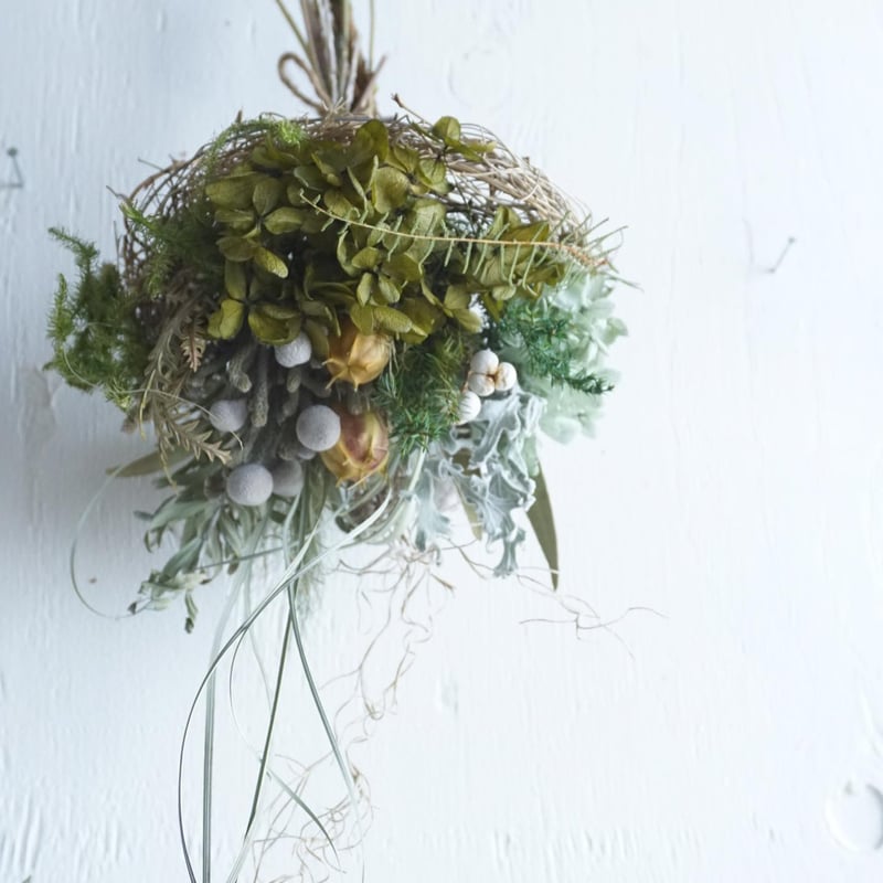 nest green bouquet*2way 鳥の巣風ブーケ ハンギングにも | ch
