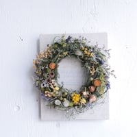 ドライフラワー三日月リース*ピンクbotanical | chainon